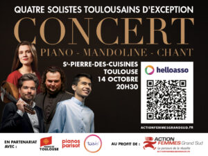 concert 14 octobre 2025 à toulouse au profit d'action femmes grand sud