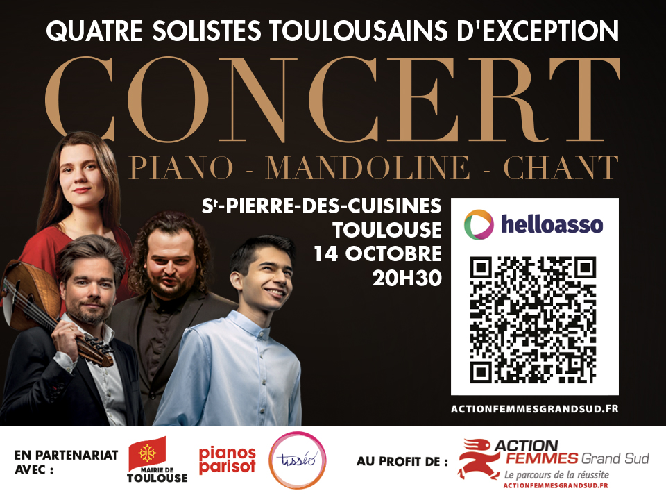 concert 14 octobre 2025 à toulouse au profit d'action femmes grand sud